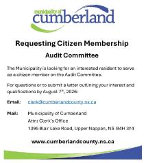 Requesting Citizen Membership Audit Committee